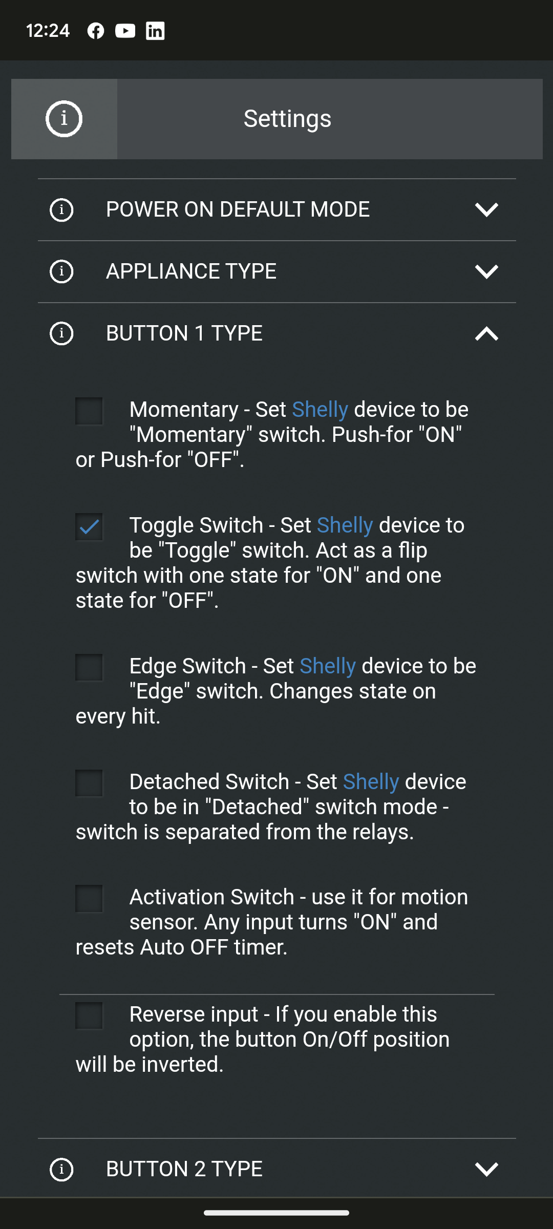 Button Type - Toggle