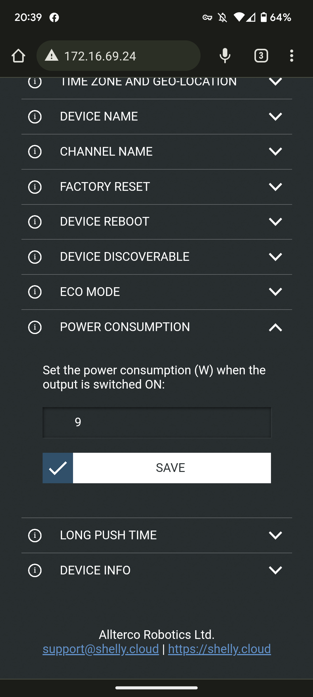 Power Consumption of the Bulb